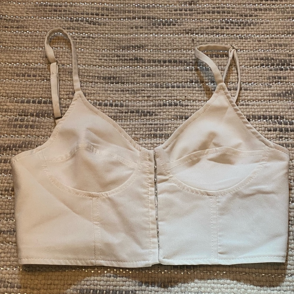 White Zara corset top
